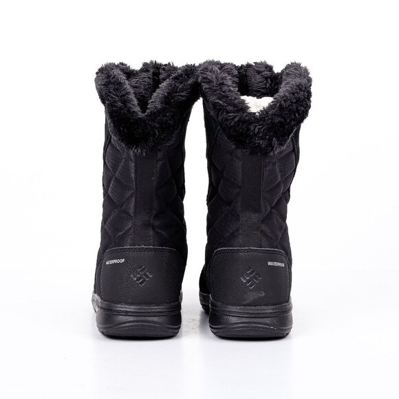 Columbia Women Ice Maiden Black Suede Fabric Warm Winter Mid Boots sz 8 - Picture 4 of 8